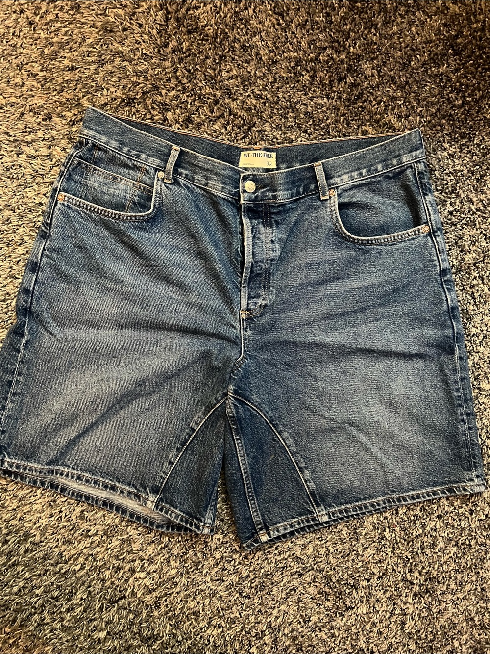 NWOT Free People Washed Blue High-Rise Denim Shorts